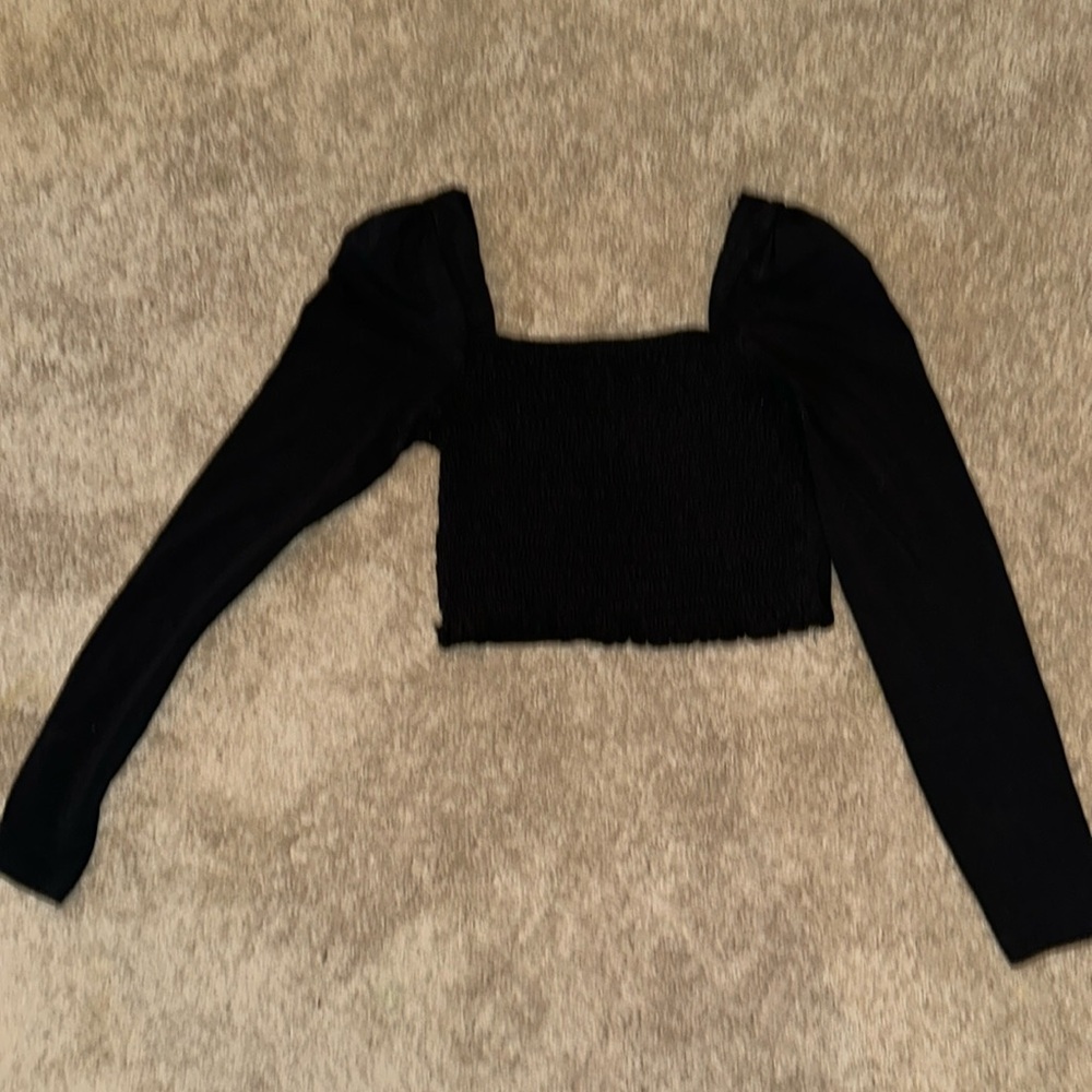 Topshop long sleeve cropped top